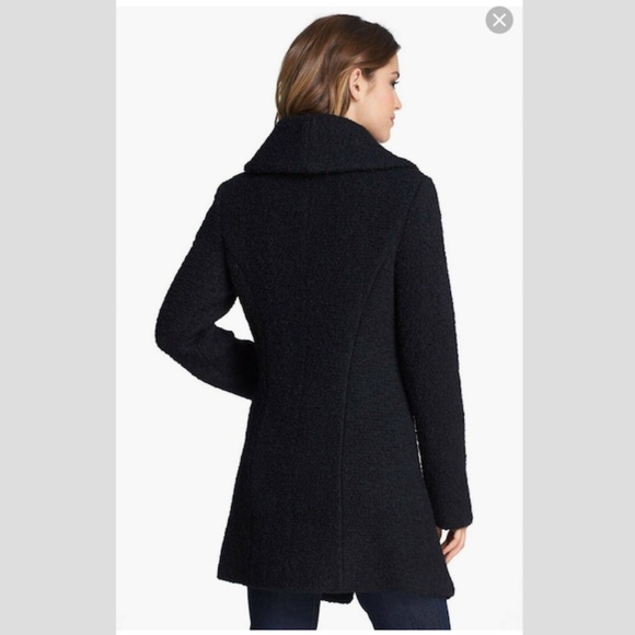 Dawn Levy Adelaide Coat Lacket Sz M $695 Navy Blue Boucle Wool Asymmetrical - Picture 4 of 11